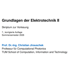 Grundlagen der Elektrotechnik II (Skript)