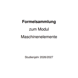 Formulary - Machine Elements