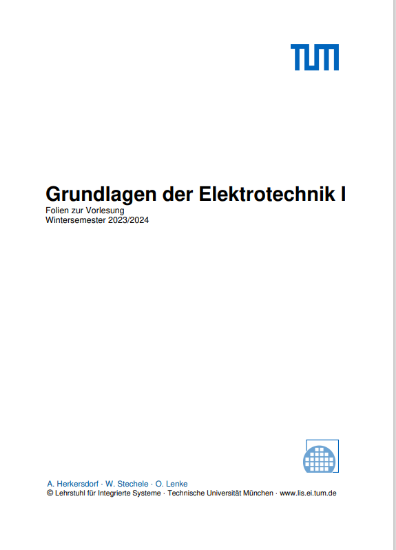 Bild von Grundlagen der Elektrotechnik I - Foliensammlung