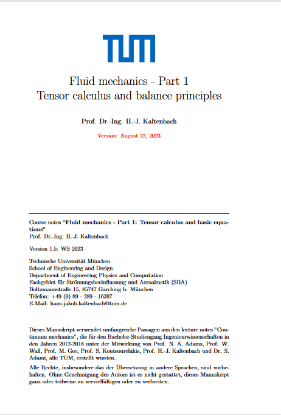 Bild von Fluid Mechanics: Teil I: Tensor Calculus and Balance Principles